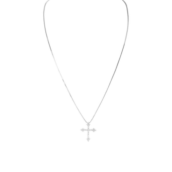 HELENA – Cross Necklace - Silver | Clear