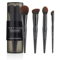 Motives® Essential亮麗化妝掃套裝（4件） - 包含4支合成化妝掃及一個收納盒