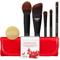 Motives® Limited Edition Lunar New Year Travel Brush Set - Includes five travel-sized makeup brushes and one pouch