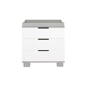 Babyletto Modo 3 Drawer Changer-Dresser w/ Changing Tray in Grey/White M6723gw - All