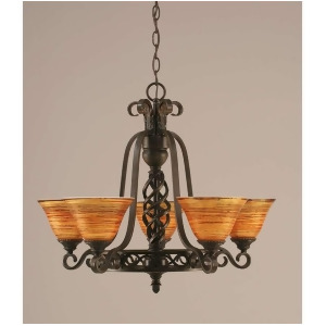 Toltec Lighting Elegante 5 Light Chandelier 7' Firre Saturn Glass 865-Dg-454 - All