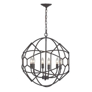 Sterling Ind. Strathroy-6 Light Rustic Iron Orb Chandelier w/ Metal Work 140-005 - All