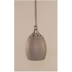 Toltec Lighting Stem Mini Pendant 5' Gray Linen Glass 23-Bn-605 - All