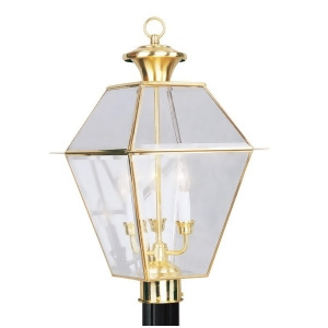 Livex Lighting Westover Outdoor Post Head in Polished Brass 2384-02 - All