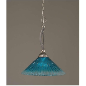 Toltec Lighting Bow Pendant Brushed Nickel 16' Teal Crystal Glass 271-Bn-715 - All
