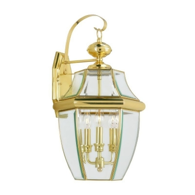 Livex Lighting Monterey Outdoor Wall Lantern In Polished Brass Livex Lighting Monterey Outdoor Wall Lantern In Polished Brass 2351 02