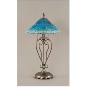 Toltec Lighting Olde Iron Table Lamp 16' Teal Crystal Glass 42-Bn-715 - All