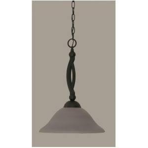 Toltec Lighting Bow Pendant Matte Black 12' Gray Linen Glass 271-Mb-604 - All
