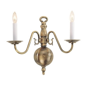 Livex Lighting Williamsburg Wall Sconce in Antique Brass 5002-01 - All