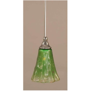 Toltec Lighting Stem Mini Pendant Fluted Kiwi Green Crystal Glass 23-Ch-723 - All