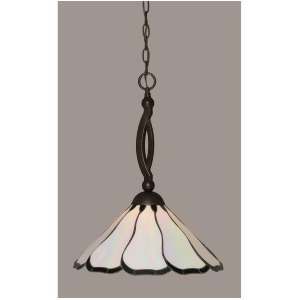 Toltec Lighting Bow Pendant 16' Pearl Black Flair Tiffany Glass 271-Dg-912 - All