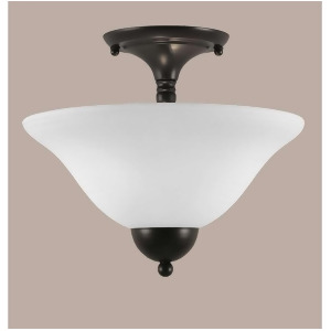 Toltec Lighting Semi-Flush 2 Bulbs 12' White Linen Glass 120-Mb-614 - All
