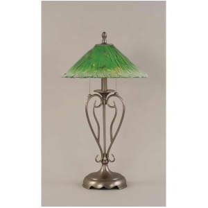 Toltec Lighting Olde Iron Table Lamp 16' Kiwi Green Crystal Glass 42-Bn-717 - All