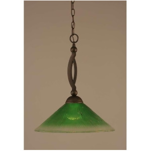 Toltec Lighting Bow Pendant Bronze 16' Kiwi Green Crystal Glass 271-Brz-717 - All