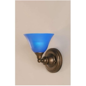 Toltec Lighting Wall Sconce Bronze Finish 7' Blue Italian Glass 40-Brz-4155 - All