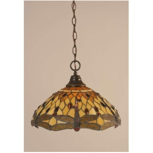 Toltec Lighting Chain Hung Pendant 16' Amber Dragonfly 10-Dg-946 - All