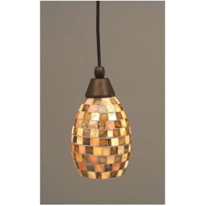 Toltec Lighting Cord Mini Pendant Bronze Finish 5' Seashell Glass 22-Brz-408 - All