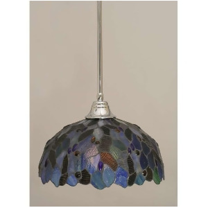 Toltec Lighting Stem Pendant Chrome 16' BlueMosaic Tiffany Glass 26-Ch-995 - All