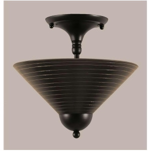 Toltec Lighting Semi-Flush 2 Bulbs 12' Charcoal Spiral Glass 120-Mb-442 - All