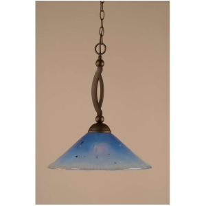 Toltec Lighting Bow Pendant Bronze Finish 16' Teal Crystal Glass 271-Brz-715 - All