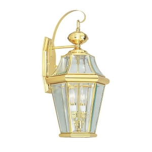 Livex Lighting Georgetown Outdoor Wall Lantern in Polished Brass 2261-02 - All