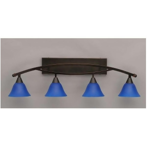 Toltec Lighting Bow 4 Light Bath Bar 7' Blue Italian Glass 174-Bc-4155 - All