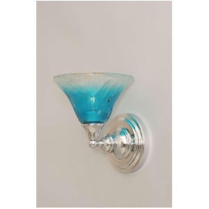 Toltec Lighting Wall Sconce Chrome Finish 7' Teal Crystal Glass 40-Ch-458 - All