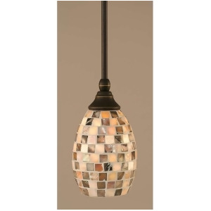 Toltec Lighting Stem Mini Pendant Dark Granite 5' Seashell Glass 23-Dg-408 - All