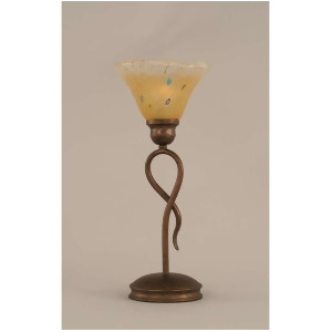 Toltec Lighting Leaf Table Lamp Bronze 7' Amber Crystal Glass 35-Brz-750 - All