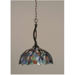 Toltec Lighting Bow Pendant 16' BlueMosaic Tiffany Glass 271-Bc-995 - All