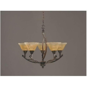 Toltec Lighting Bow 5 Light Chandelier 7' Amber Crystal Glass 275-Bc-750 - All
