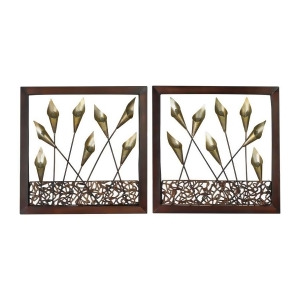 Sterling Industries Delph Framed Metal Tulip Wall Panels Set of 2 138-012-S2 - All