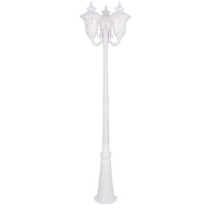 Livex Lighting Oxford Outdoor 3 Head Post in White 7866-03 - All