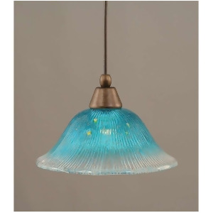 Toltec Lighting Cord Mini Pendant Bronze 10' Teal Crystal Glass 22-Brz-438 - All