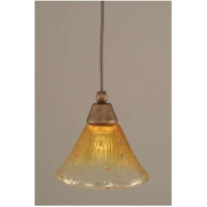 Toltec Lighting Cord Mini Pendant 7' Gold Champagne Crystal Glass 22-Brz-770 - All