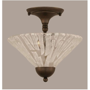 Toltec Lighting Semi-Flush 2 Bulbs Bronze 12' Italian Ice Glass 120-Brz-709 - All