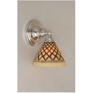 Toltec Lighting Wall Sconce Chrome 7' Chocolate Icing Glass 40-Ch-7185 - All