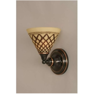 Toltec Lighting Wall Sconce Black Copper 7' Chocolate Icing Glass 40-Bc-7185 - All