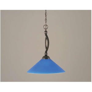 Toltec Lighting Bow Pendant Black Copper 16' Blue Italian Glass 271-Bc-415 - All
