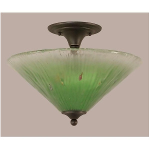 Toltec Lighting Semi-Flush 2 Bulbs 16' Kiwi Green Crystal Glass 121-Dg-717 - All
