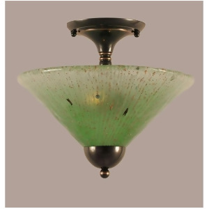 Toltec Lighting Semi-Flush 2 Bulbs 12' Kiwi Green Crystal Glass 120-Bc-447 - All