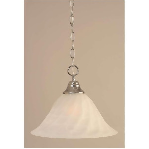Toltec Lighting Chain Hung Pendant 14' White Alabaster Swirl Glass 10-Ch-5731 - All