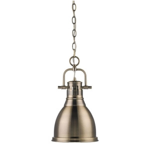 Golden Lighting Duncan Mini Pendant Aged Brass 3602-Sab-ab - All