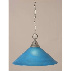 Toltec Lighting Chain Hung Pendant Chrome 16' Blue Italian Glass 10-Ch-415 - All