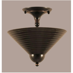 Toltec Lighting Semi-Flush 2 Bulbs 12 Charcoal Spiral Glass 120-Bc-442 - All