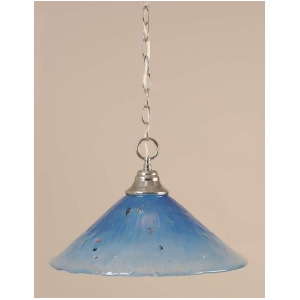Toltec Lighting Chain Hung Pendant Chrome 16' Teal Crystal Glass 10-Ch-715 - All