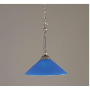 Toltec Lighting Bow Pendant Brushed Nickel 16' Blue Italian Glass 271-Bn-415 - All