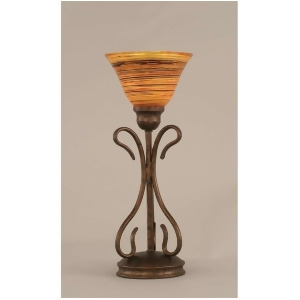 Toltec Lighting Swan Table Lamp Bronze 7' Firre Saturn Glass 31-Brz-454 - All