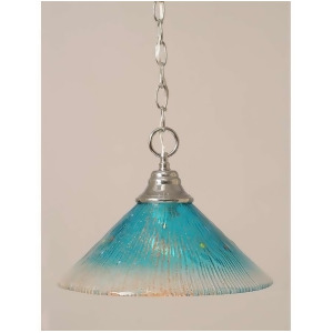 Toltec Lighting Chain Hung Pendant Chrome 12' Teal Crystal Glass 10-Ch-448 - All