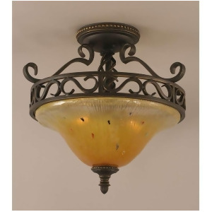Toltec Lighting Elegante Semi-Flush 3 Bulbs Amber Crystal Glass 860-Dg-7104 - All